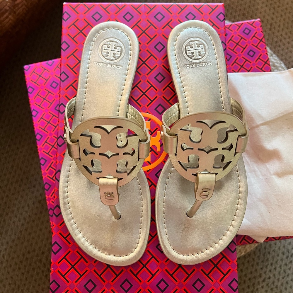 Tory Burch Miller sandal in Spark Gold size 6 1/2